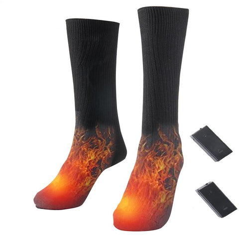 Thermal Cotton Heated Socks Sport Ski Socks Winter Foot Warmer Electric Warming Sock Battery Power Men Women
