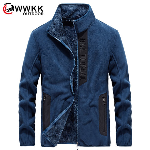 WWKK New Hiking Jackets Outdoor Sport Clothes Lnner Fleece Men Waterproof Velvet Winter Warm Camping Trekking Skiing Male Jacket