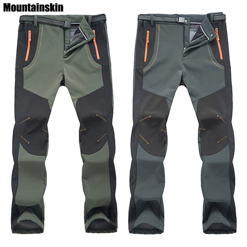 2020 New Winter Men Women Hiking Pants Outdoor Softshell Trousers Waterproof Windproof Thermal for Camping Ski Climbing RM032