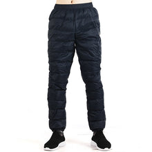 TECTOP Winter Women Men's Soft Down Pants Windproof Outdoor Sports Camping Hiking Skiing Trekking Breathable Male Trousers VA677