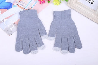 Rimiut Women's Cashmere Knitted Winter Gloves Cashmere Knitted Women Autumn Winter Warm Thick Gloves Touch Screen Skiing Gloves