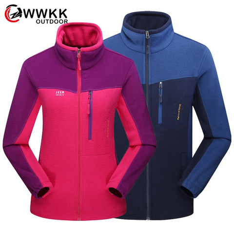 WWKK Hiking Camping Skiing Trekking Male Female Jackets Mens Women's Winter Fleece Softshell Jacket Outdoor Sports Leisure Coats