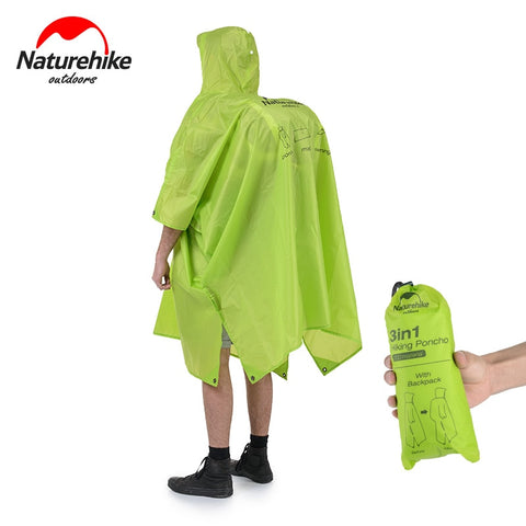 Naturehike 3 in 1 Multifunction Poncho Raincoat For Hiking Fishing Mountaineering NH17D002-M