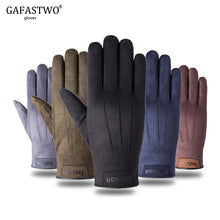 Winter Korean Version Of Warm And Velvet Suede Touch Screen Gloves Men Outdoor Riding Hiking Driving Non-Slip Gloves