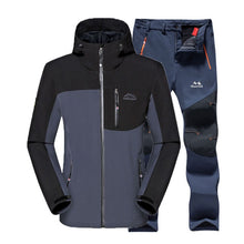 Man Winter Waterproof Fish Ski Warm Softshell Fleece Hiking Outdoor Jackets Trekking Camp Coat Set Pants Climb Oversize Trousers