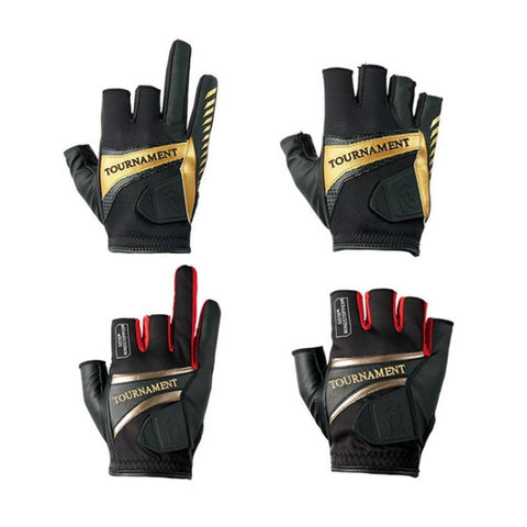 Genuine Leather Daiwa Fishing Gloves 3 Finger Cut Durable Breathable Gloves Outdoor Hiking Cycing 5 Finger Cut Sport Gloves MLXL