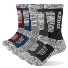 YUEDGE Men Socks Breathable Comfortable Cotton Cushion Crew Sports Hiking Trekking Socks 5 Pairs 38-45 EU
