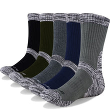 YUEDGE Brand Men's Breathable Cushion Crew Snowboarding Climbing Trekking Hiking Socks Winter Sports Socks 5 Pairs 38-45 EU
