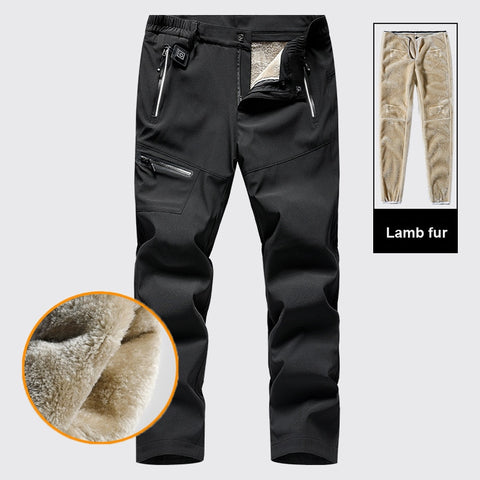 Winter Men Women heated Lamb Fur pants charging USB Trousers Fish Camp Trekking Hike Climb Ski Oversized Waterproof Outdoor 8XL