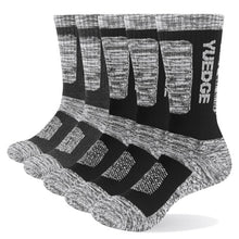 YUEDGE Brand Men's Breathable Cushion Crew Snowboarding Climbing Trekking Hiking Socks Winter Sports Socks 5 Pairs 38-45 EU