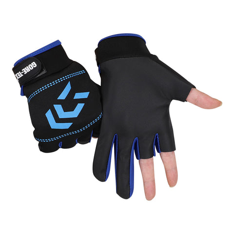 1 Pair Fishing Gloves Men Women Outdoor Fishing Anti-slip 3 Cut Finger Sports Fish Equipment Angling SBR Gloves