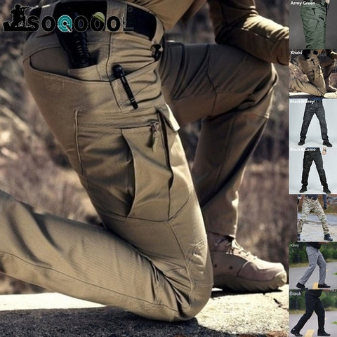 Men Tactical cargo Pants Army Fashion Outdoor Hiking Trekking Casual Sweatpants Camouflage Military Multi pocket Trousers S-6XL