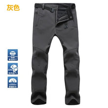 TRVLWEGO Warm Winter Men Soft Shell Pants Travel Waterproof Outdoor Camping&Hiking Pants Fleece Windproof Skiing Trousers