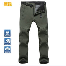 TRVLWEGO Warm Winter Men Soft Shell Pants Travel Waterproof Outdoor Camping&Hiking Pants Fleece Windproof Skiing Trousers