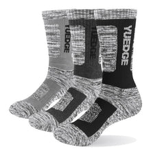 YUEDGE Brand 3 Pairs Men's Terry Cushion Combed Cotton Crew Socks  Sports Socks Trekking Hiking Socks Winter Warm Thermal Socks