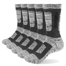 YUEDGE Men Socks Breathable Comfortable Cotton Cushion Crew Sports Hiking Trekking Socks 5 Pairs 38-45 EU