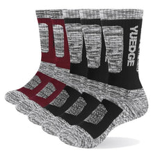 YUEDGE Men Socks Breathable Comfortable Cotton Cushion Crew Sports Hiking Trekking Socks 5 Pairs 38-45 EU