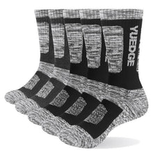 YUEDGE Brand Men's Socks Cushion Cotton Crew Outdoor Sports Walking Hiking Socks Thick Winter Warm For Men 5 Pairs