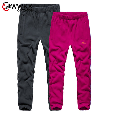 WWKK Winter Spring Warm Fleece Pants Men Women Outdoor Camping Fishing Sport Ultralight Trousers Camping Detachable Hiking Pants