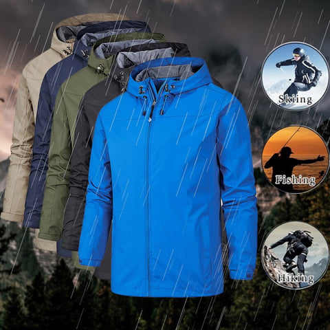 SFIT Men's Hiking Hooded Jackets Outdoor Sports Thin Hoodies Windbreaker Camping Climbing Trekking Fishing Male Coats