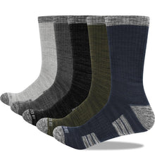 YUEDGE Brand Men's Breathable Cushion Crew Snowboarding Climbing Trekking Hiking Socks Winter Sports Socks 5 Pairs 38-45 EU