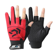 DAIWA Professional Fishing Gloves Three Fiinger Cut Protective Gloves Outdoor Anti-slip Hiking Gloves For Men Pesca Equipment