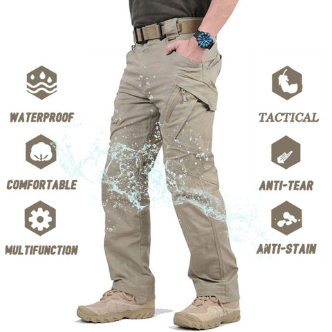 IX9 City Military Tactical Pants Men SWAT Combat Army Pants Casual Men Hiking Pants Outdoor Camping  Cargo Waterproof Pants