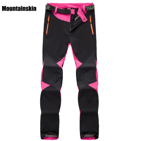 Women's Winter Fleece Softshell Thermal Pants Outdoor Sports Brand Clothing Hiking Trekking Skiing Camping Female Trousers VA095