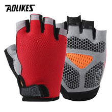 AOLIKES Cycling Gloves MTB Road Riding Gloves Anti-slip Camping Hiking Gloves Gym Fitness Sports Bike Bicycle Glove Half Finger