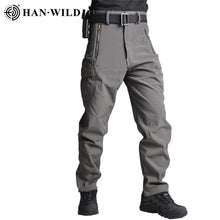 HAN WILD Men Sharkskin Tactical Pants Cargo Combat SWAT Army Training Military Pants Airsoft Asian Pants Hiking Hunting Trousers
