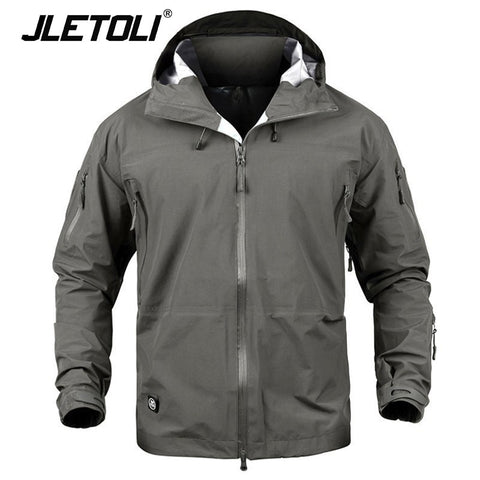 JLETOLI Waterproof Jacket Windbreaker Winter Outdoor Hiking Jacket Men Women Coat Windproof Hard Shell Jacket Tactics Clothes