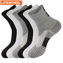 LifeWheel Men Socks Sports Basketball Cotton Tube Towels Breathable Comfortable Running Hiking Socks 6 Pairs/Lot