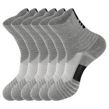 LifeWheel Men Socks Sports Basketball Cotton Tube Towels Breathable Comfortable Running Hiking Socks 6 Pairs/Lot
