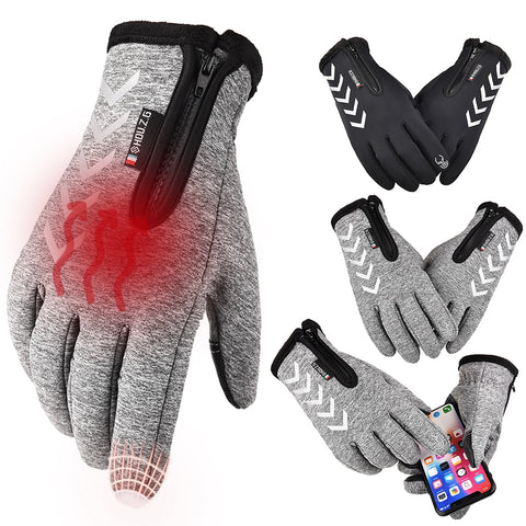 Winter Thermal Fleece Touchscreen Gloves Soft Fleece Gloves Cold Weather Fits Men & Women For Cycling Hiking Camping Skiing D30