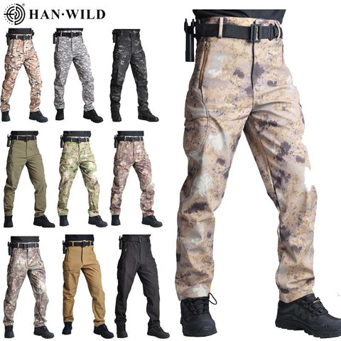 HAN WILD Men Hiking Pants Trekking Fishing Camping Climb Run Trousers Waterproof Outdoor Pants Windproof 4XL Breathable