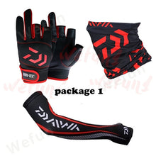 Daiwa Fishing Gloves sleeves Headband Set wear resistant gloves windproof Headband Ice silk mask cycling hiking camping scarf