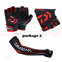 Daiwa Fishing Gloves sleeves Headband Set wear resistant gloves windproof Headband Ice silk mask cycling hiking camping scarf