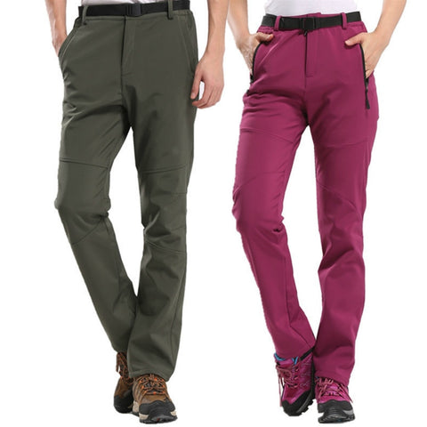 Windproof Warm Fleece Softshell Pants Outdoor Mountainskin Women Men Thick Fishing Camping Hiking Skiing Waterproof Trousers