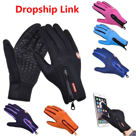 Dropshipping Hiking Winter Bicycle Bike Cycling Gloves For Men Women Windstopper Silicone Anti Slip Soft  Warm Gloves