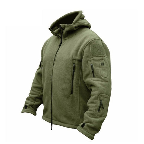 ZOGAA Men Military Jacket Coat Fleece Tactical Overcoat Outdoor Breathable Sport Hiking Polar Jacket Solid Loose Hooded Coat Men