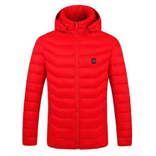 Electric Heated Jackets Vest USB Electric Heating Hooded Cotton Coat Camping Hiking Hunting Thermal Warmer Jacket Winter
