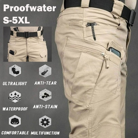 Men Casual Cargo Pants Elastic Outdoor Hiking Trekking Army Tactical Sweatpants Camouflage Military Multi Pocket Trousers S-6XL