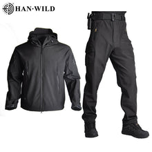 TAD Tactical Jackets Men Soft Shell Hiking Jacket Sets Army Waterproof Camo Hunting Clothes Shark Skin Military Jacket + Pants