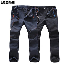 JACKSANQI Men's Summer Softshell Quick Dry Pants Outdoor Sport Waterproof Trousers Trekking Hiking Climbing Cycling 5XL RA245