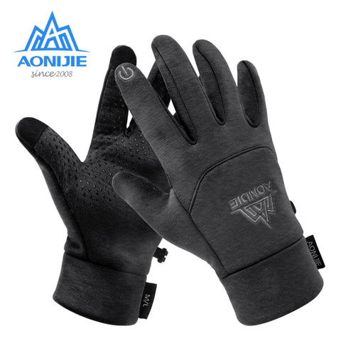 AONIJIE M53 Men Women Winter Themal Touchscreen Fleece Gloves Anti-Slip Windproof Cycling Gloves For Camping Hiking Running