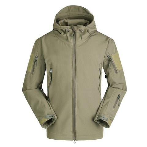 Tactical Jacket Airsoft Hiking Jackets Shark Skin Soft Shell Clothes Windbreaker Waterproof Hood Military Outdoor Jacket Men