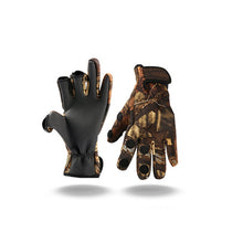 Outdoor Thick Winter Fishing Gloves Waterproof Mitten Three Fingers Cut Anti-slip Climbing Glove Hiking Camping Cycling Gloves
