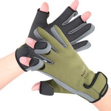 1 Pair Outdoor Winter Fishing Gloves Waterproof Three or Two Fingers Cut Anti-slip Climbing Glove Hiking Camping Riding Gloves