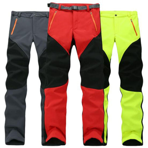 Outdoor Winter Men Thick Warm Fleece Hiking Pants Softshell Trousers Waterproof Windproof Thermal Camping Ski Climbing Plus Size