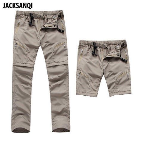 JACKSANQI Men's Quick Dry Detachable Hiking Pants Outdoor Sport Summer Camping Trekking Fishing Shorts Breathable Thousers RA068